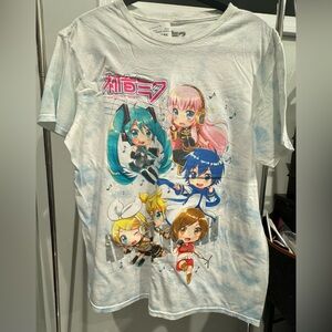 Vocaloid Miku, Luka, Rin, Len, Meiko, & Kaito Tie Dye T-Shirt Juniors’ Size L